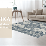 Ultra Soft Area Rug, Non Slip, Stain Resistant, Washable Area Rugs for Living Room, Bedroom, Distressed Vintage Non-Slip Living Room(Blue) - ODIKA