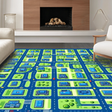 Vibrant Cityscape Patterned Playmat(Blue)