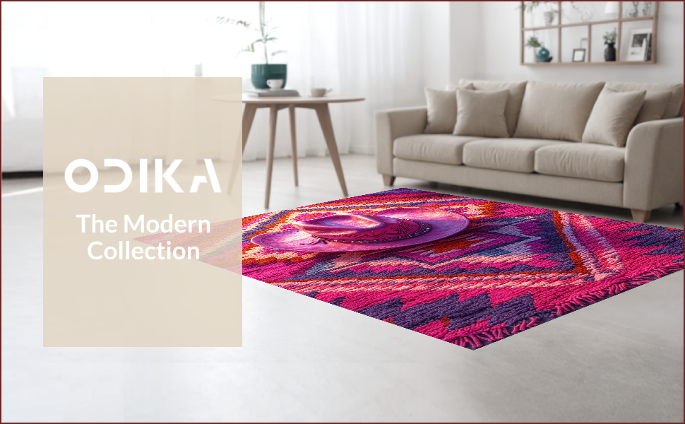 Ultra Soft Area Rug, Non Slip, Stain Resistant, Washable Area Rugs for Living Room, Bedroom, Funky Western Cowgirl Non-Slip Bath Mat(Pink) - ODIKA