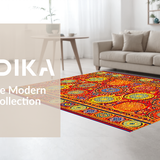 Eclectic Shaggy Geometric Style(Red)