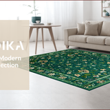 Vibrant Green Geometric Motif(Green)
