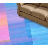 Contemporary Light Blue Geometric Fusion(Blue)