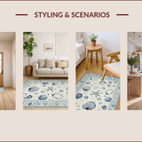 Coastal Shell Motif with Blue Hues(Blue)