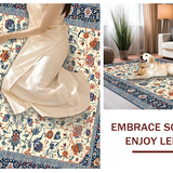 Artistic Floral Motif in Blue(Ivory)