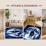 Artful Wolf Motif in Serene Tones(Blue)