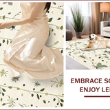 Ultra Soft Area Rug, Non Slip, Stain Resistant, Washable Area Rugs for Living Room, Bedroom, Insect Print Low Pile(Ivory) - ODIKA