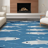 Minimalist Blue and White Fusion(Blue)