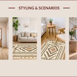 Ultra Soft Area Rug, Non Slip, Stain Resistant, Washable Area Rugs for Living Room, Bedroom, Non-Slip Western Tribal Living Room(Beige) - ODIKA