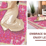 Contemporary Floral Motif with Gold(Red)