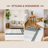 Modern Striped Lines with Graphic Contrast Minimalist Accent(Black)