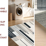 Abstract Black and White Stripe Area(Beige)