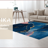 Artistic Gold Foil Geometric Print(Blue)