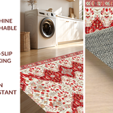 Warm Taupe and Red Floral Fusion(Red)