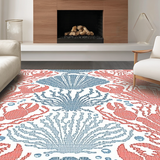 Modern Marine Inspired Patterned Accent(Red)