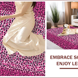Ultra Soft Area Rug, Non Slip, Stain Resistant, Washable Area Rugs for Living Room, Bedroom, Vibrant Pink Leopard Print Girls Bedroom Rug(Pink)