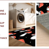 Elegant Black Memory Foam Office Floor Mat(Red)