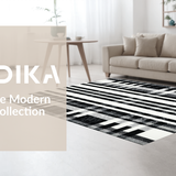 Artisan Woven Graphic Linear with Contemporary Stripe(White)