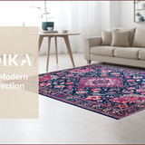 Rustic Multicolor Geometric Motifs(Blue)