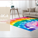 Pastel Tie Dye Girls Fluffy Area(Pink)