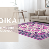 Rustic Purple Tiled Botanical(Ivory)