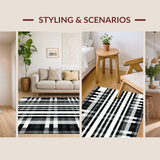 Artisan Woven Graphic Linear with Contemporary Stripe(White)