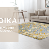 Artful Minimalist Symmetrical Floral Elements(Blue)