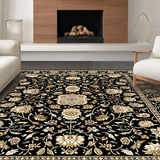 Chic Rustic Black Botanical Print(Black)