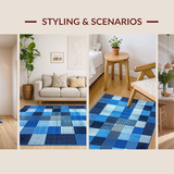 Modern Vibrant Geometric Motif(Blue)
