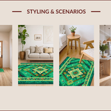 Boho Green Kitchen Non Slip(Green)