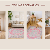 Elegant Oushak Star Motif(Pink)