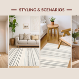 Sophisticated Monochrome Stripe Arrangement(Beige)