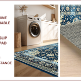 Retro Blue Floral Motif(Blue)