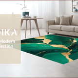 Artistic Gold Swirl Geometric Contrast(Green)