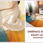 Ultra Soft Area Rug, Non Slip, Stain Resistant, Washable Area Rugs for Living Room, Bedroom, Viscose Fabric Plush(Beige) - ODIKA