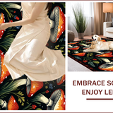 Witchy Black Mushroom Kitchen Runner(Red)