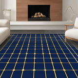 Sleek Modern Navy Blue Abstract Shapes(Blue)