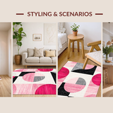 Trendy Wavy Modern Motif Fusion(Pink)