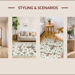 Ultra Soft Area Rug, Non Slip, Stain Resistant, Washable Area Rugs for Living Room, Bedroom, Modern Insect Print Stain Resistant Rug(Ivory) - ODIKA