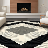 Sleek Monochrome Geometric Motif(Beige)