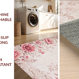 Pastel Rose Garden with Artistic Blush Florals and Modern Mauve Geometry(Beige)