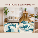 Shoreline Splendor Beach With Tropical Sea Life Harmony(Beige)