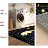 Ultra Soft Area Rug, Non Slip, Stain Resistant, Washable Area Rugs for Living Room, Bedroom, yin yang zodiac constellation(Gold) - ODIKA