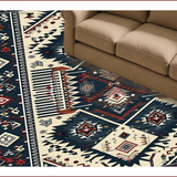 Sleek Retro Geometric Motif(Blue)