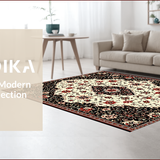 Classic Floral Entryway Non Shedding Rectangular(Black)