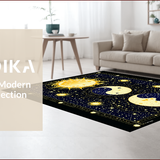 Ultra Soft Area Rug, Non Slip, Stain Resistant, Washable Area Rugs for Living Room, Bedroom, yin yang zodiac constellation(Gold) - ODIKA