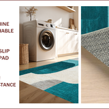 Abstract Teal Grey Non Shedding(Gray)