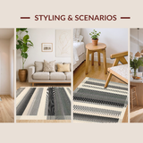Sleek Geometric Black and Beige(Beige)