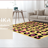 Fluffy Pink Leopard Decor(Yellow)