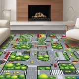 Whimsical Urban Journey Mat(Gray)