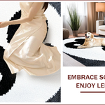Ultra Soft Area Rug, Non Slip, Stain Resistant, Washable Area Rugs for Living Room, Bedroom, Yin Yang Doormat Rug(Black) - ODIKA